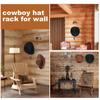 Cowboy Hat Rack For Wall Wooden Hat Display Holder Wood Western Caps Hanger Storage Organizer Wall-Mounted For Home Deco
