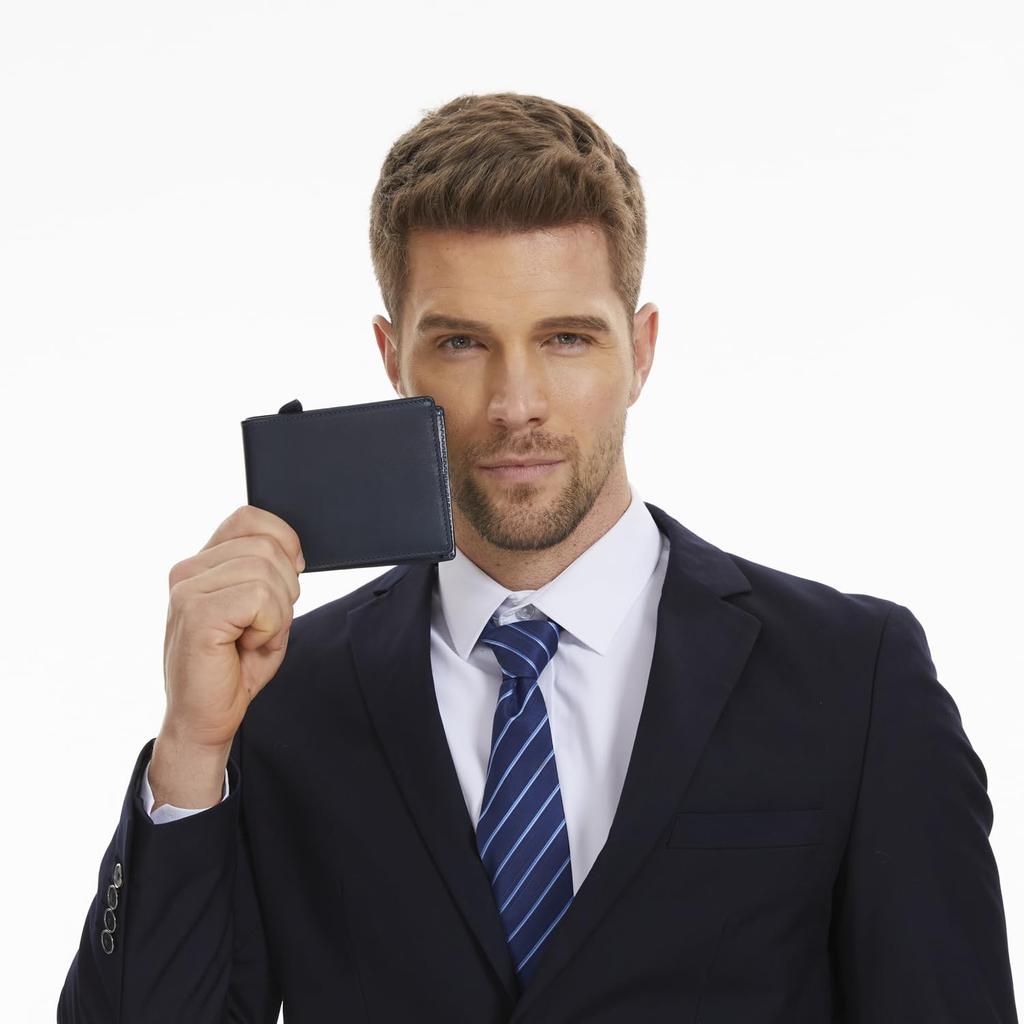 GENERAL ARTS Genuine Leather Wallet with Genuine Cowhide Interior Bifold Wallet for Men and Holds 10 Skimming Present Vegetable-Tanned (Brown), Women,