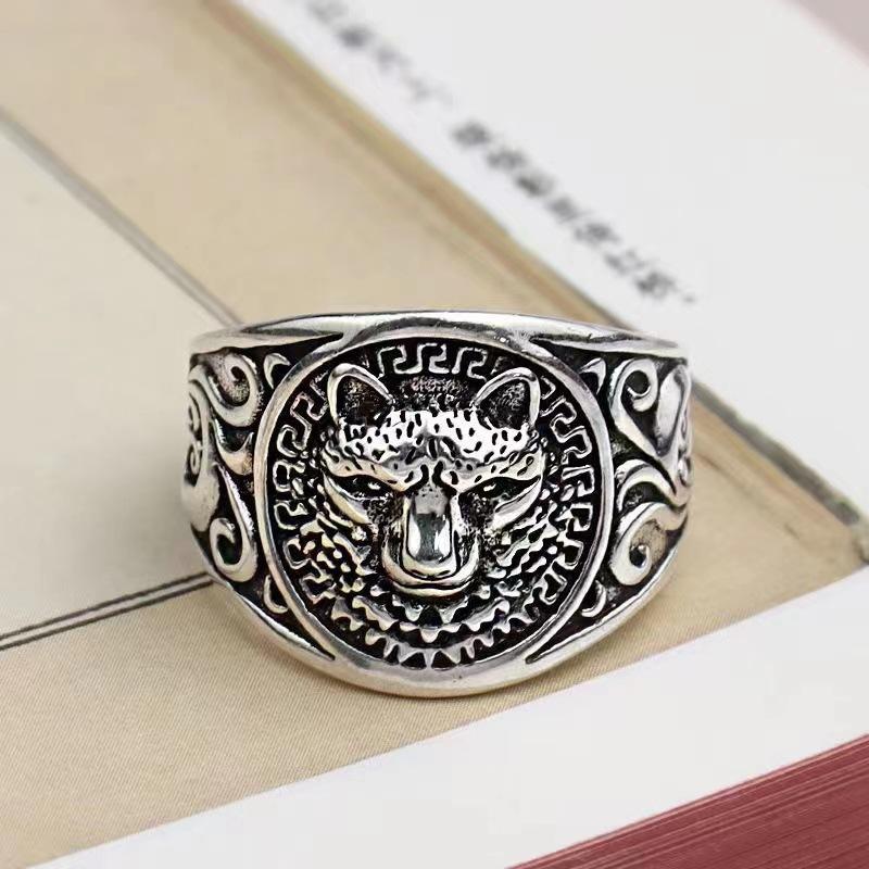 Retro Classic Hip-hop Trendy Ring Design Cheetah Index Finger Ring Domineering Boys' Jewelry