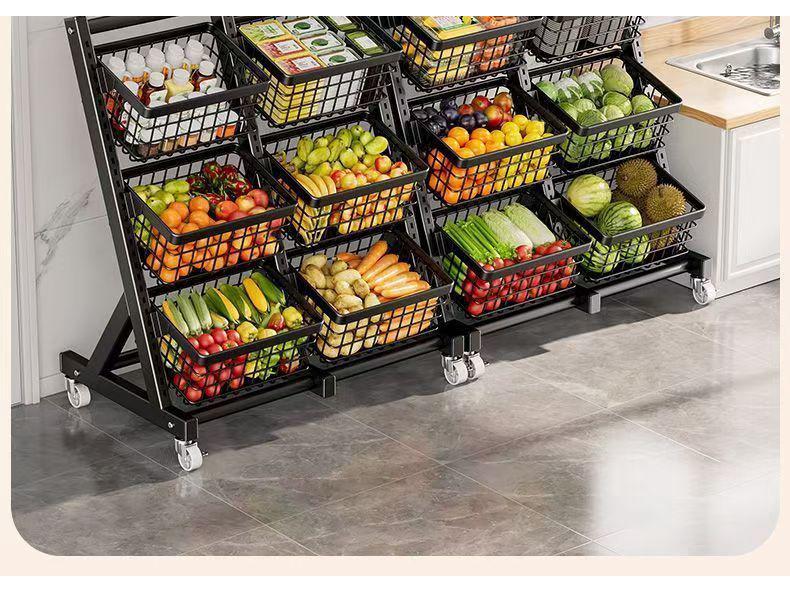 Multifunctional Storage Rack: Kitchen Vegetable, Snack, and Fruit Basket with Multi-layered, Partitioned Design for Living Room or Bedroom.