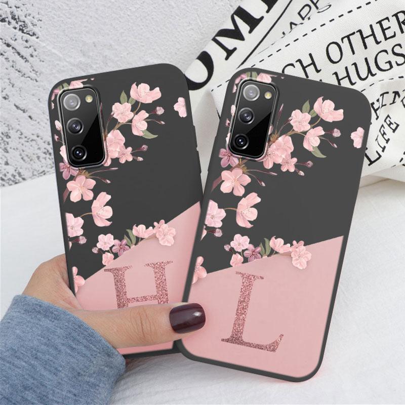 For Samsung Galaxy S25 Plus Ultra Phone Cases Cover Pink Letters Cute Flowers Pattern Soft Silicone Shell Bags Back TPU Fundas