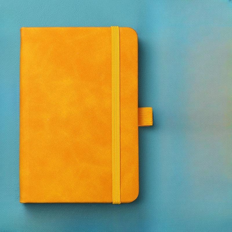 Creative Mini Pocket Notebook A6 Size Leather Cover Study Manual with Elastic Strap Liner Pages Office Supplies