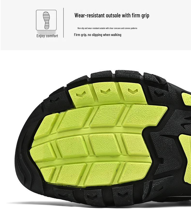 Men's Summer Closed-Toe Leather Sandals for Casual Outdoor Hiking and Beach Activities