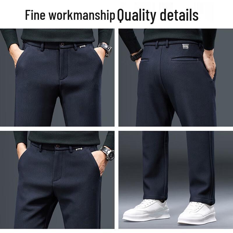 Jeep Men's Elastic Fleece-Lined Straight-Leg Casual Pants