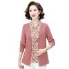 Stylish Women's Plus Size Autumn Base Layer: Fake Two-Piece Long-Sleeve Top for Middle-Aged & Elderly Moms - Loose & Fashionable.