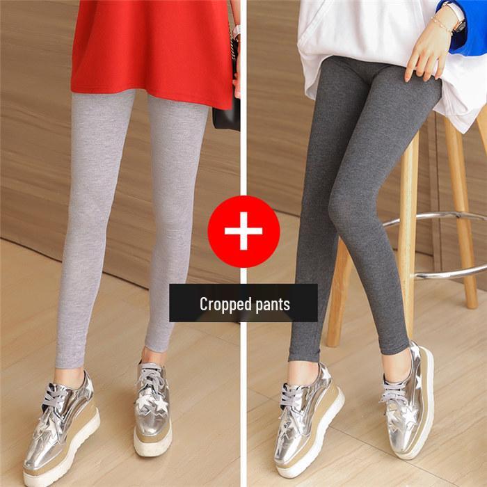 Leggings da Yoga Neri Elasticizzati in Modal da Donna - Taglie Forti, Lunghezza 3/4, Sottili per Primavera & Autunno