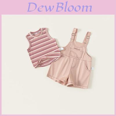 Mädchen Sommer Streifen Ärmelloses Top und Shorts Set Aus Weichem Polyesterstoff