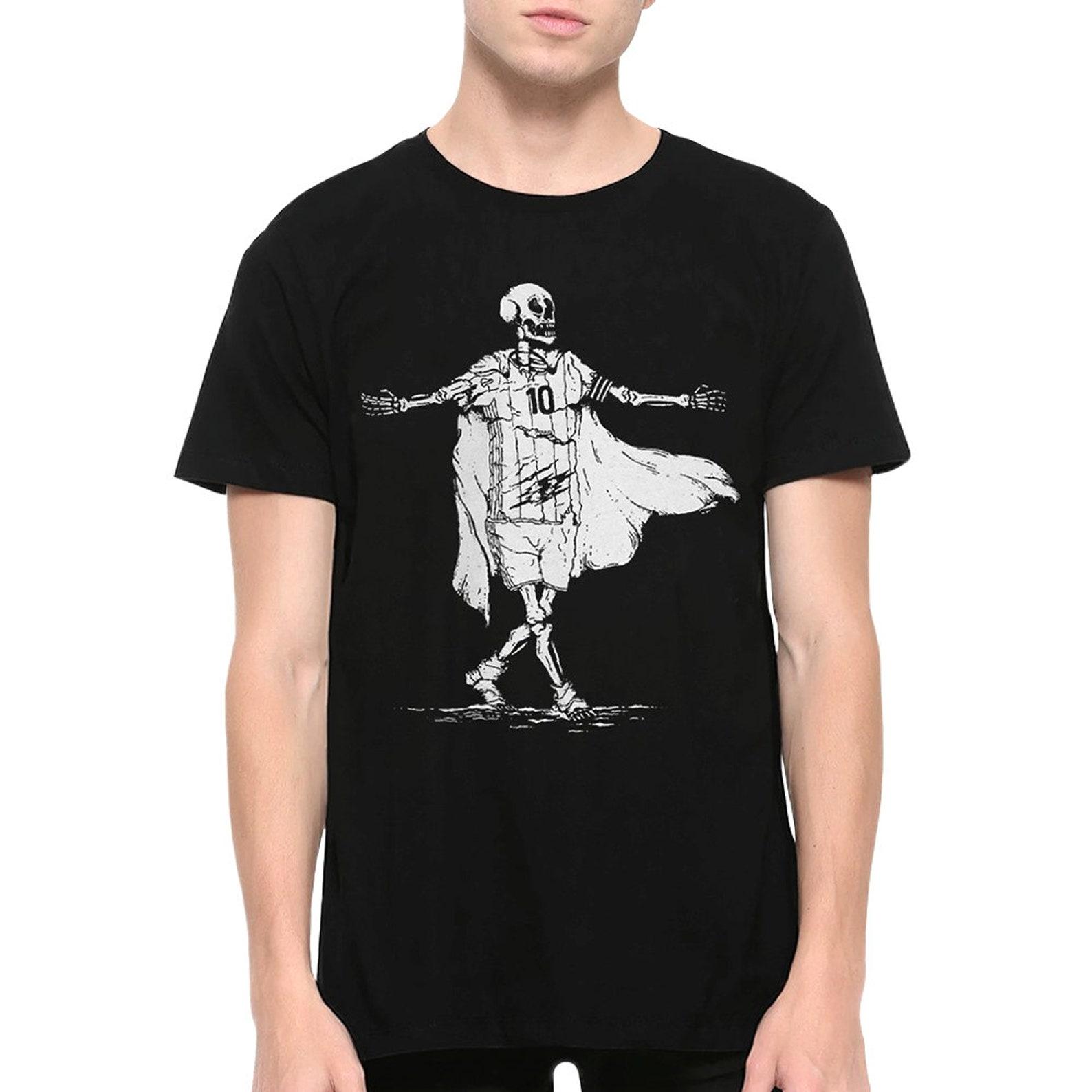 Lionel Messi Skeleton Football T-Shirt, Men s Women s All Sizes (MSS-56321) 4XL
