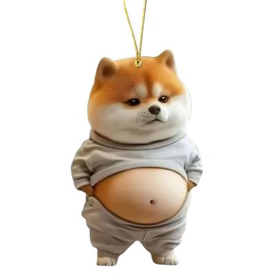 Fat Dog Car Rearview Mirror Decoration Cute Car Decoration Funny Dog Car Rearview Mirror