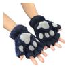 Jumaomao Plush Cat Paw Half-Finger Winter Gloves