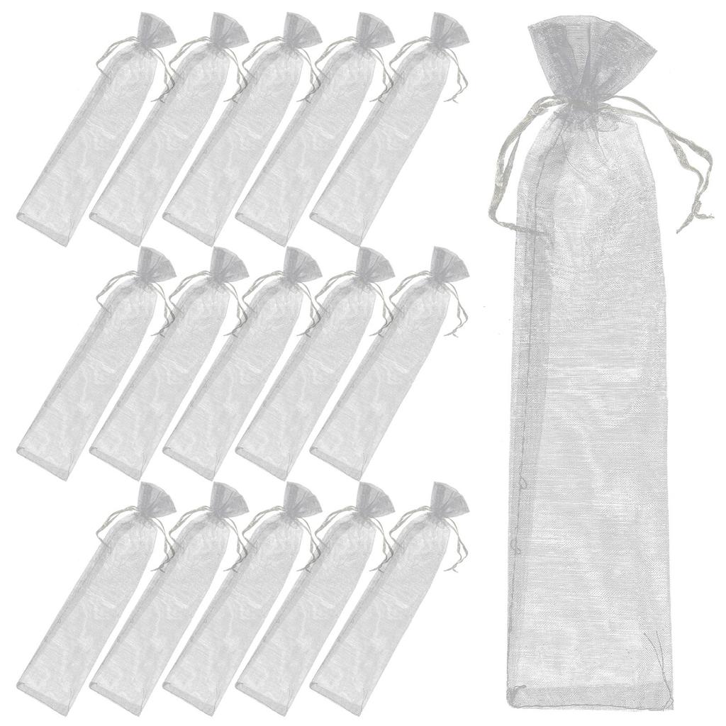 20pcs Organza Storage Bags Fan Storage Pouches Craft Wrapping Bags Gift Bags For Spring Summer Favor
