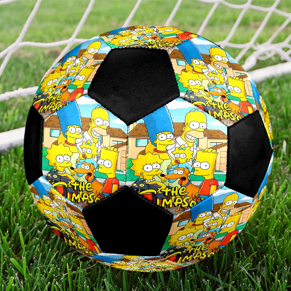 Simpsons Family Indoor Soccer Ball Colorful Machine Stitched PVC Size 5 Team Training Competition Ready Durable High-Bounce Cool Sports Gift