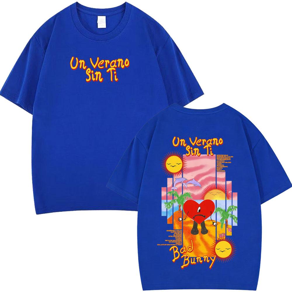 Bad Bunny Un Verano Sin Ti Fashion Printed Tees Men Women Oversized Tshirt Loose Casual Cotton Harajuku Shortsleeved Tshirts
