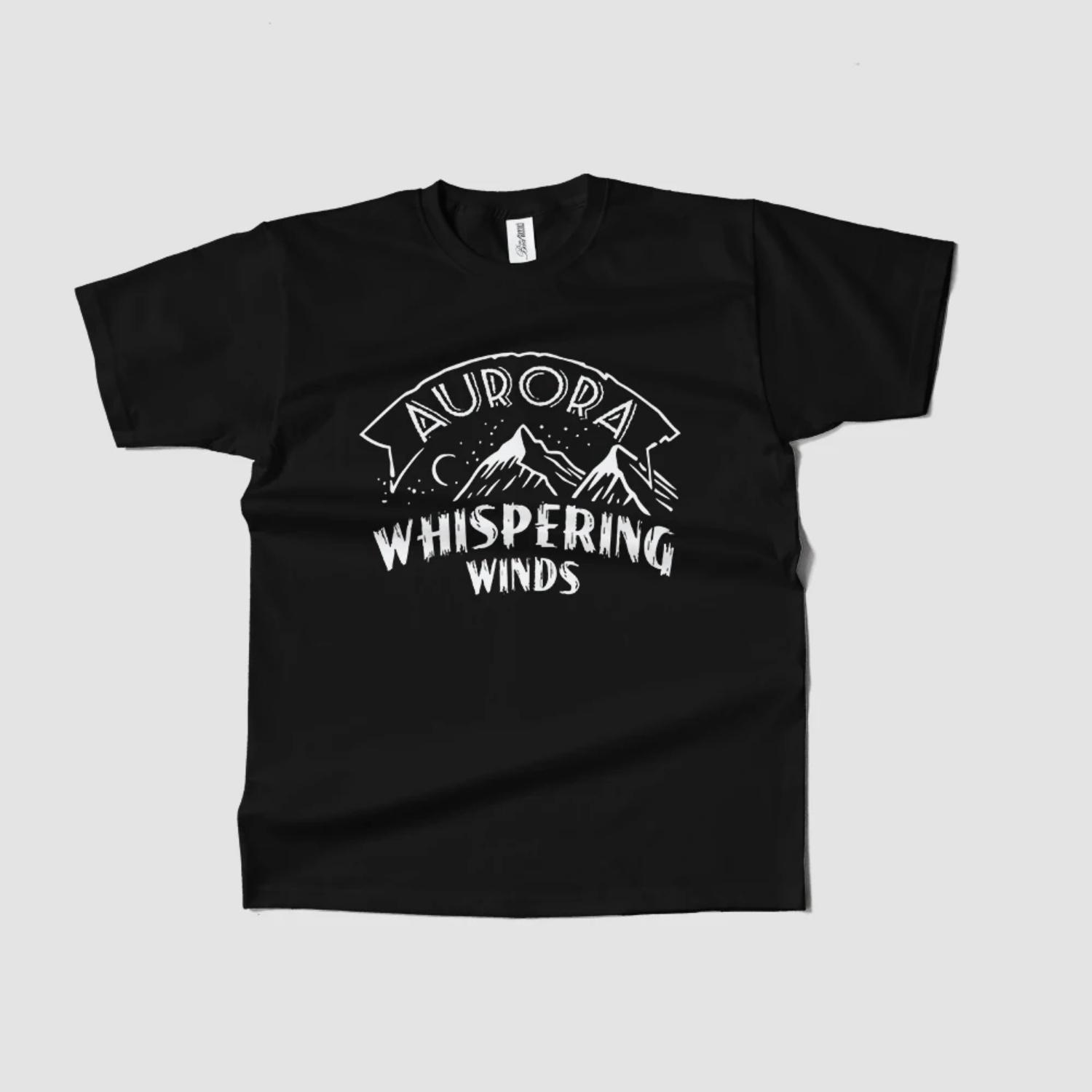 Black Short Sleeve Women s T-Shirt  Aurora Whispering Winds Summer Fashion S