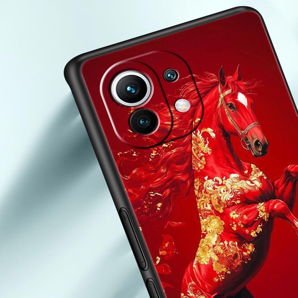Coque de téléphone pour Xiaomi Mi 17 15 14 13 12 11 Ultra 15T 14T 13T 12T 11T Pro Lite 5G TPU Souple Capas Cheval Animal Fundas Capas