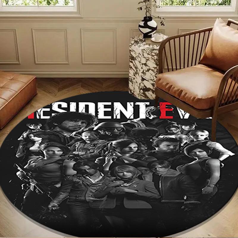 Survival Horror Saga Round Rug for Livingroom,Bedroom, Palyroom, Chair Rug, Area rug, Circle Carpet, Large Size Decor Fan Christmas gift