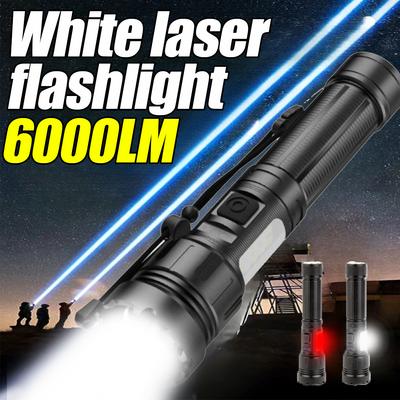 6000lm Strong Light Flashlight 18650 Battery Flashlight Ultra-long Distance USB Charging Outdoor Telescopic Zoom Super Bright Torch