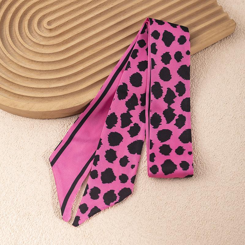 Women's Red Double-Sided Silk Scarf: Versatile Ribbon for Professional OL Wear or Headband, Perfect for Spring/Summer Korean Fashion.