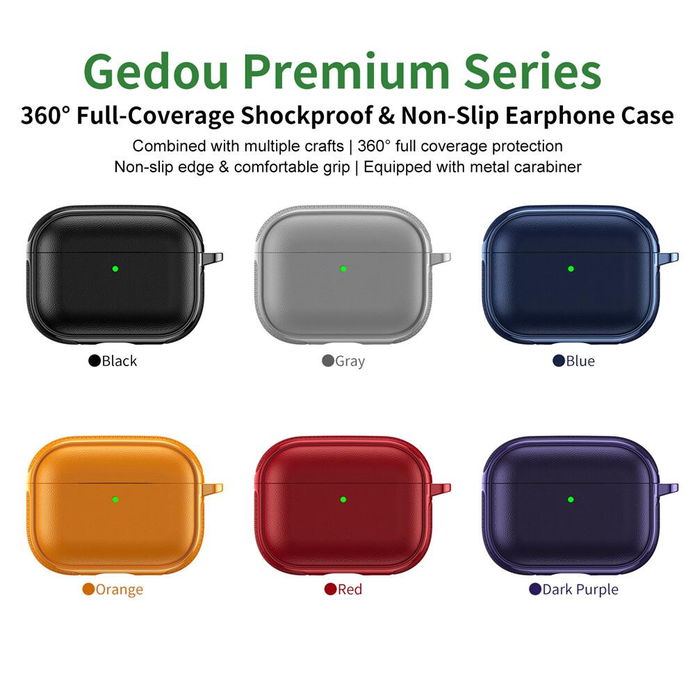 KEYSION Earphone Case for AirPods Pro 3 2 Leather Texture Soft TPU Silicone With Hook Shockproof Headphone Cover for AirPods 4