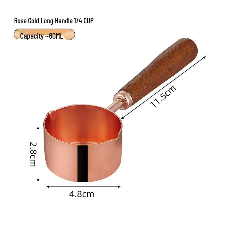 304 Stainless Steel Sauce Cup with Wooden Handle, Custom Logo, Multiple Specifications - Ideal for Steakhouses & Restaurants.