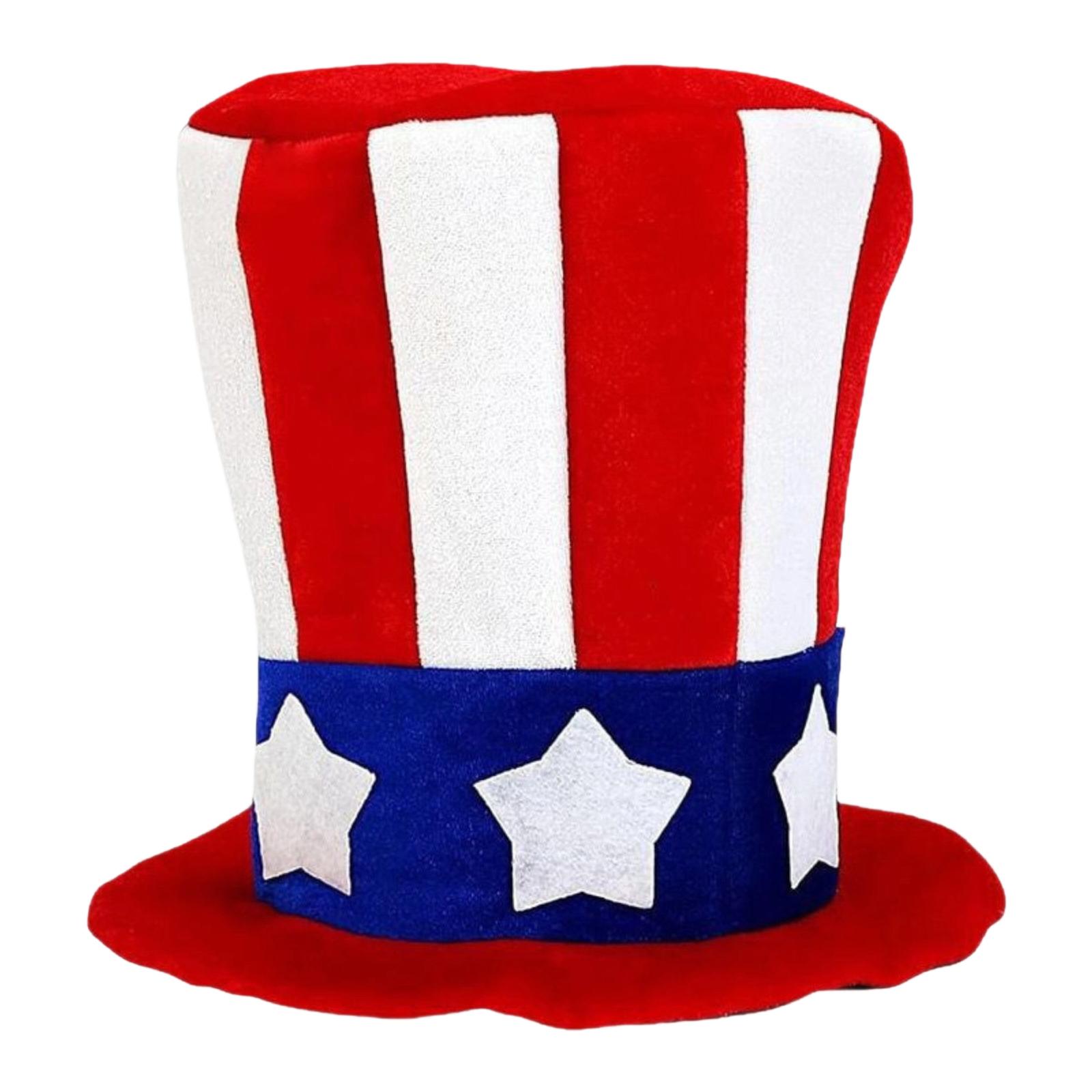 

Hat Top Hat American Flag Costume Patriotic Accessories Forth Of Supplies Independence Day Decor Theme Party Supplies One Size