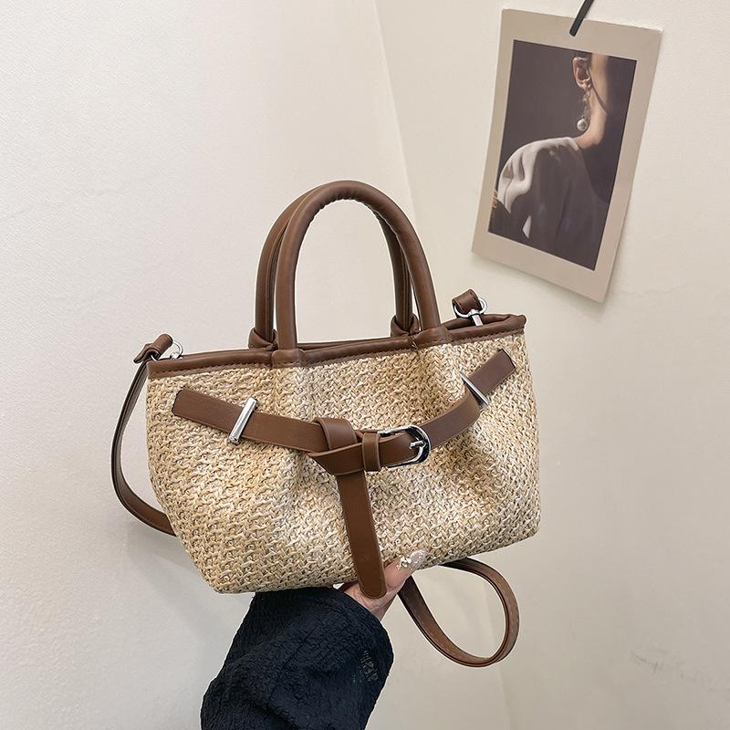 

Женская сумка-мессенджер, простая повседневная плетеная сумка для летнего отдыха на море, новая летняя сумка-тоут, пляжная сумка хаки