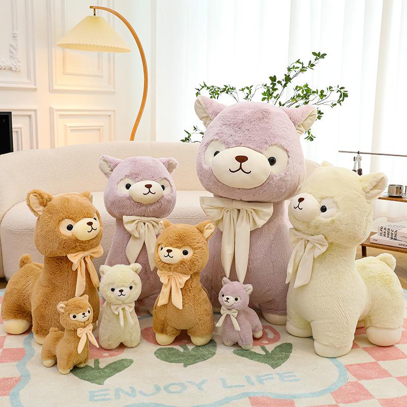 Cute Creamy Alpaca Doll Pillow Plush Toy Children Cartoon Doll Doll Girl Gift