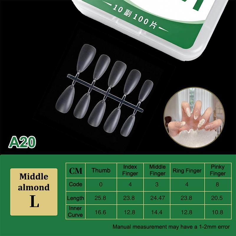 100Pcs/Box Matte Fake Nails No Polishing Press On False Nails Medium Short Design High Matt Soft Gel Nail Tips For Extension