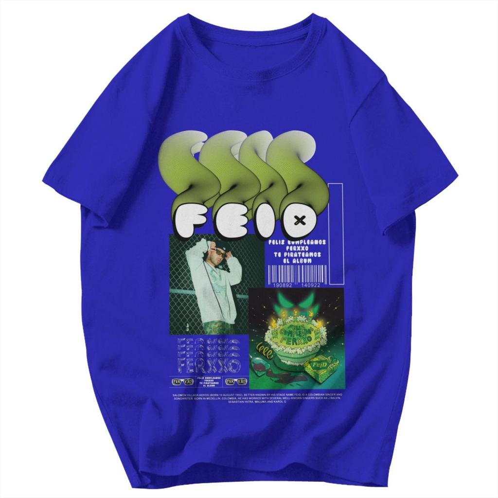 Men T Shirt Ferxxocalipsis Tour 2025 Feid Ferxxo Vintage Cotton Y2K Graphic Oneck Unisex Clothing T Shirts
