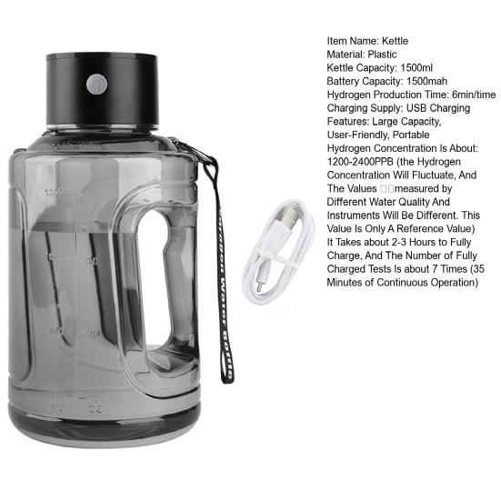 1500ML Large Capacity Hydrogen Water Bottle Generator Ionizer Machine for Travel And Fitness Drinking Improve Water Quality In 6 Minutes High-Quality