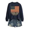 Damemote Casual Langermet trykt rundhals sweatshirt topp