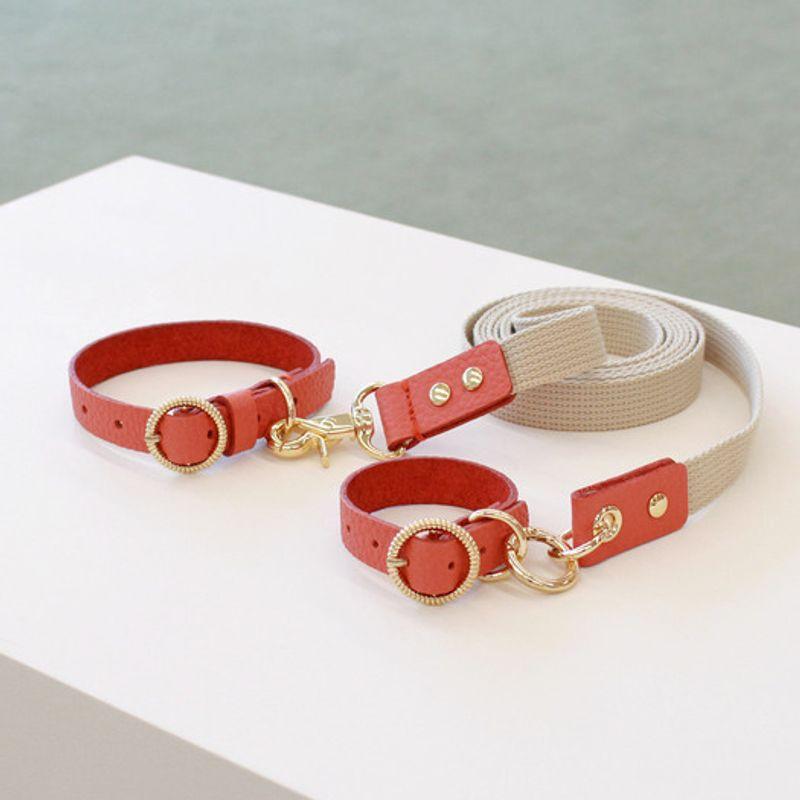 MAISON DE MIU Freisprecheinrichtung Earth Komplettset (Leine/Leine/Handschlaufe) Koralle