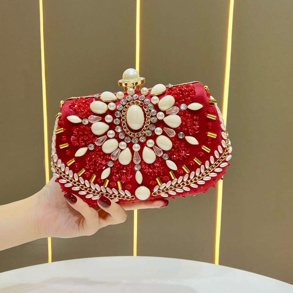 Evening Banquet Formal Dress Handbag Shoulder Bag Women's Bag Diamond-encrusted Clutch Bag