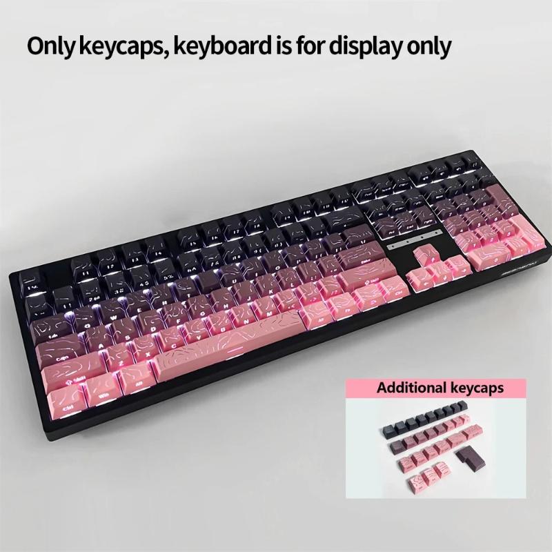 Xiaomi Gradient Green Grape Side Print RGB Backlit Keycap 135 Keys Double Shot PBT Keycaps Cherry Profile for MX Switch Gaming Keyboard