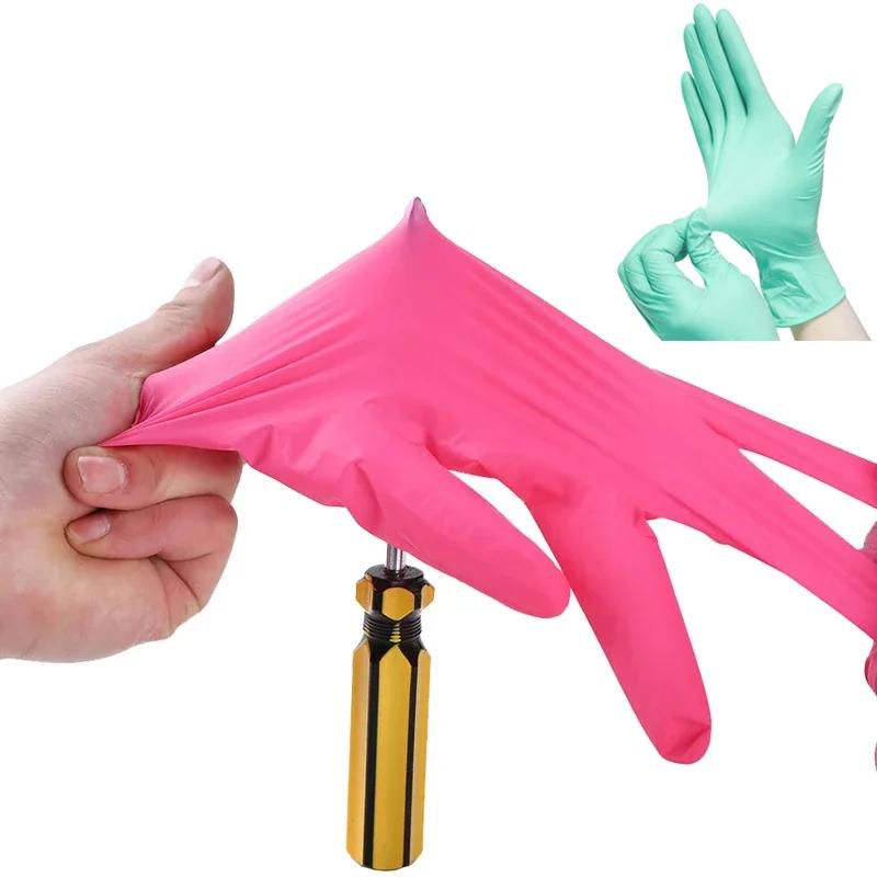 Pink Nitrile Disposable Gloves 20/50PCS Powder & Latex Free Gloves for Kitchen Cooking Household Beauty Petcare Hair Dye Gloves