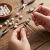 30pcs/set Round DIY Ceramic Beads Creative Chinese Style Beads Collection Jewelry Making  Crafts