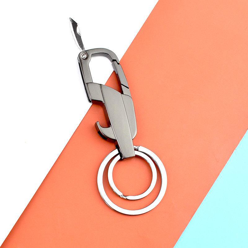 High-End Multifunctional Men's Keychain with Detachable Knife and Portable Bottle Opener