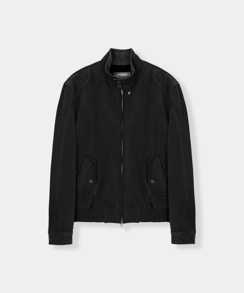 Kineto Suede High-Neck Jacket_Black