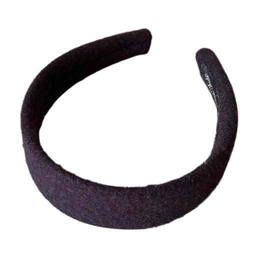 Women Headband Wide-Brimmed Sponge Filling Soft Suede Texture Hair Hoop Autumn