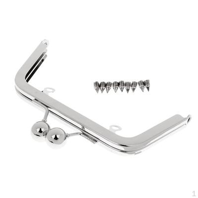 Cierre de metal para monedero, asa, bolso, accesorios, manualidades, bricolaje, plateado, como se describe.