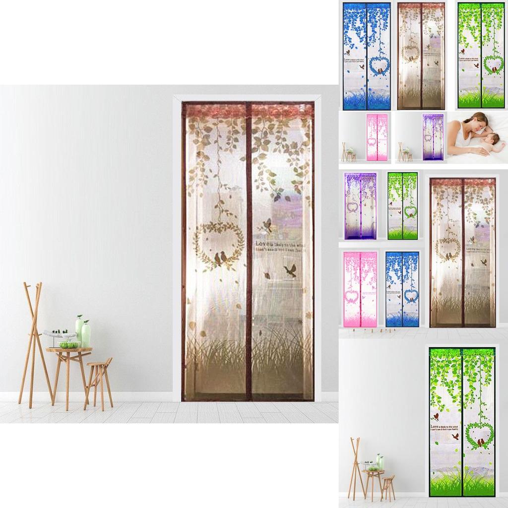 Magnetic Tulle Door Closing Mesh Mosquito Net Cartoon Window Screens Curtain