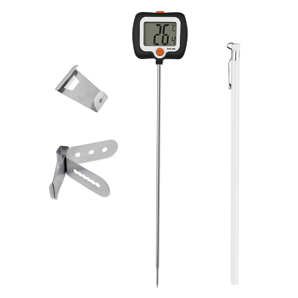 Termometro Digitale per Caramelle con Clip per Pentola Termometro per Alimenti a Lettura Istantanea per Cottura, Pasticceria e Produzione di Caramelle Sonda in Acciaio Inossidabile Display LCD