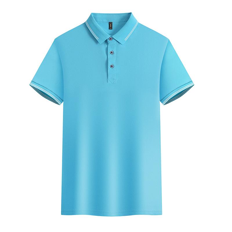 

2026 Men s Summer Casual New Short Sleeved POLO Shirt High Quality Top 4XL небо синє кольору