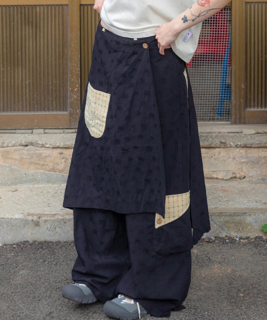 RuNaKi'Hu' Wxp092 Sukeru Kokoro Linen Layered Pants (Black)