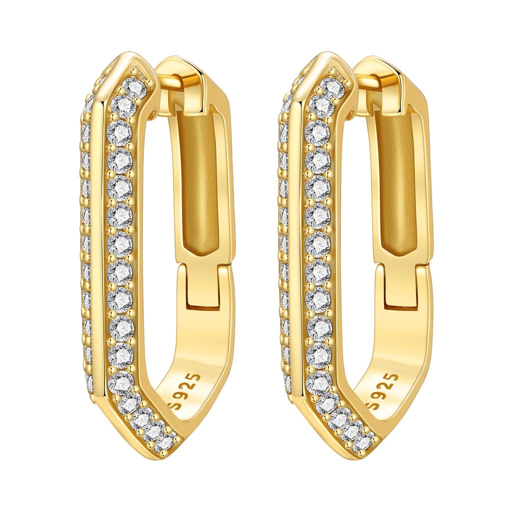 Orstarry S925 Silver 18k Gold Modern Square Hoop Earrings For Women Trendy Jewelry Anniversary Gifts
