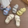 Velcro Blue Heightened Thick-soled Cool Slippers for Women's Outerwear 2025 New Summer Skirt Beach One-word Slippers