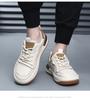 New Shoes for Men Genuine Leather Casual Shoes Fashion Breathable Flat Sport Shoes Youth Lace-up Sneakers