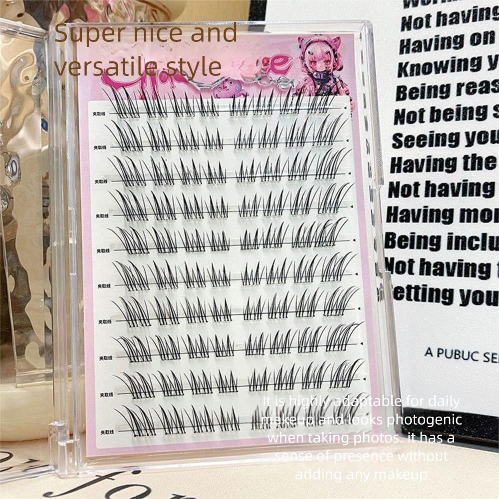 

Korean Style Self-adhesive False Eyelashes Glue-Free Segmented Eyelashes Bundles Makeup Tool A-Upper eyelashes
