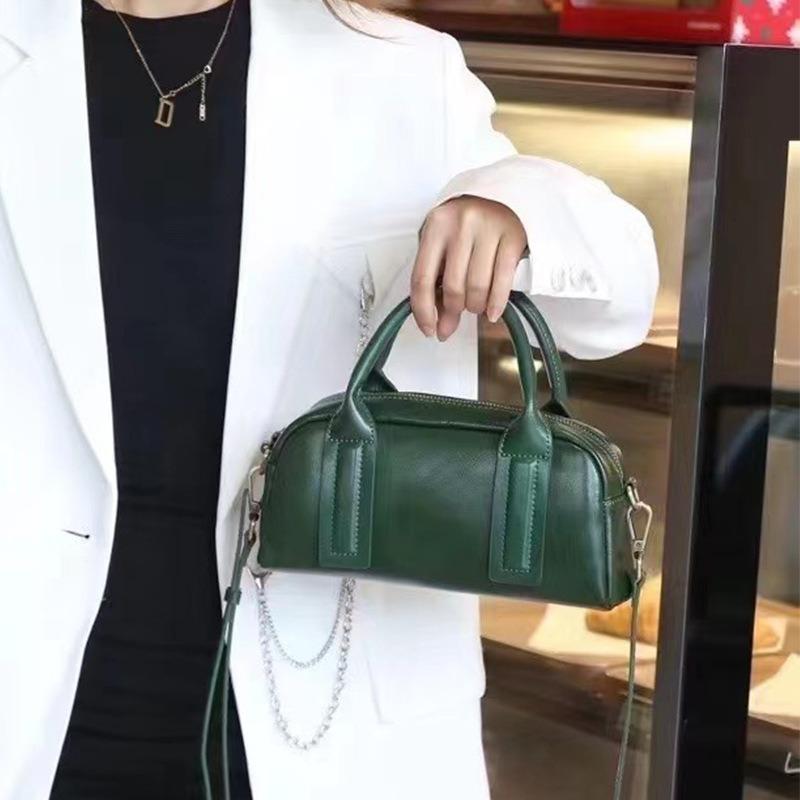 Top Layer Vegetable Tanned Cowhide Pillow Bag Niche Tote with Genuine Leather Women's Bag Crossbody Bag