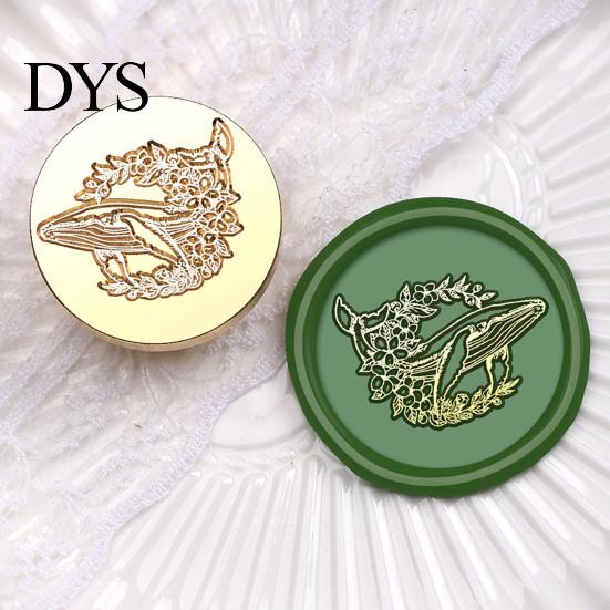 Envelope Sealing Stamp Brass Wax Seal Head, Vintage European Embossed Relief Engraved Gift Package Head for Wedding Invitation Journal Wrapping